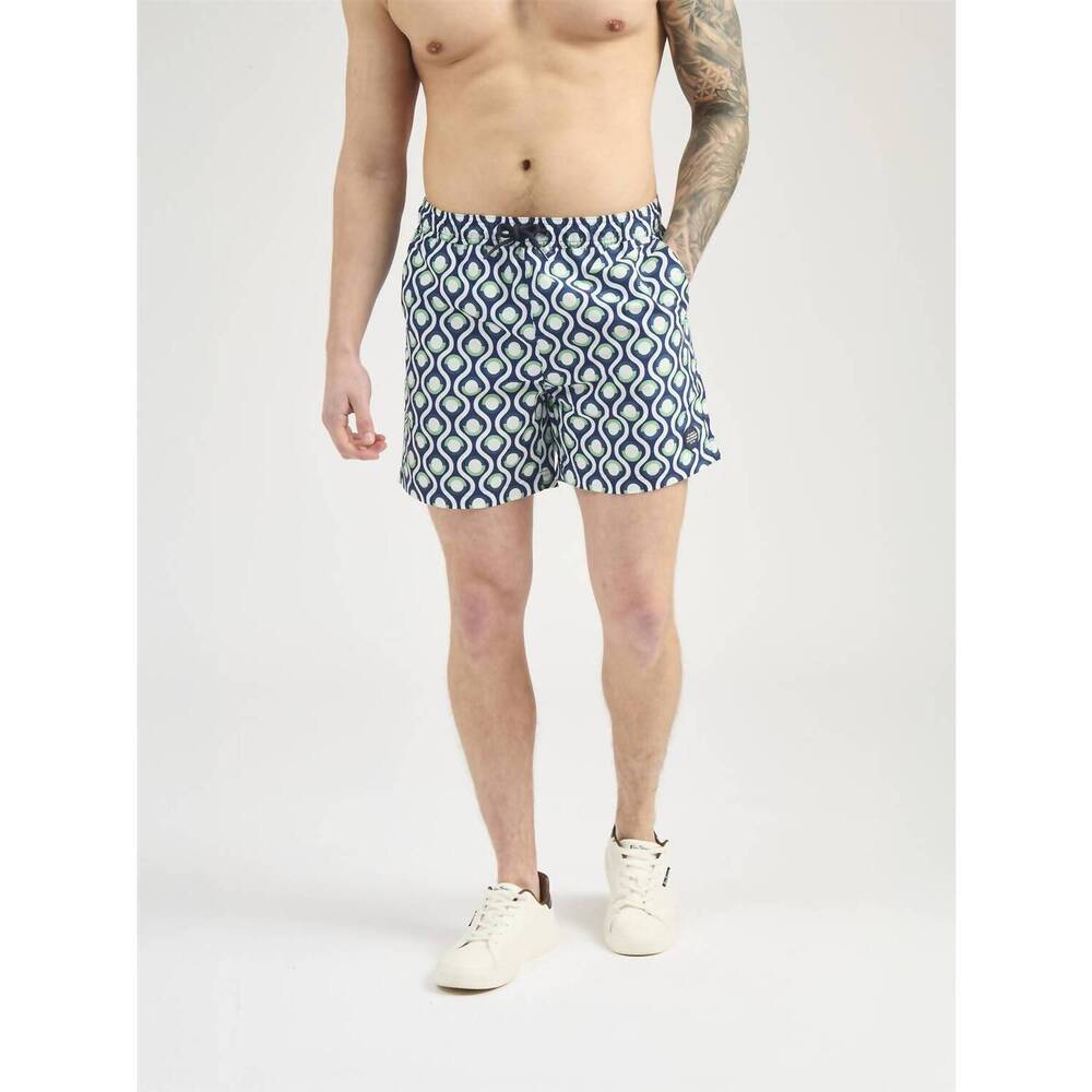 NEW BEN SHERMAN circle geo swim shorts in grass green